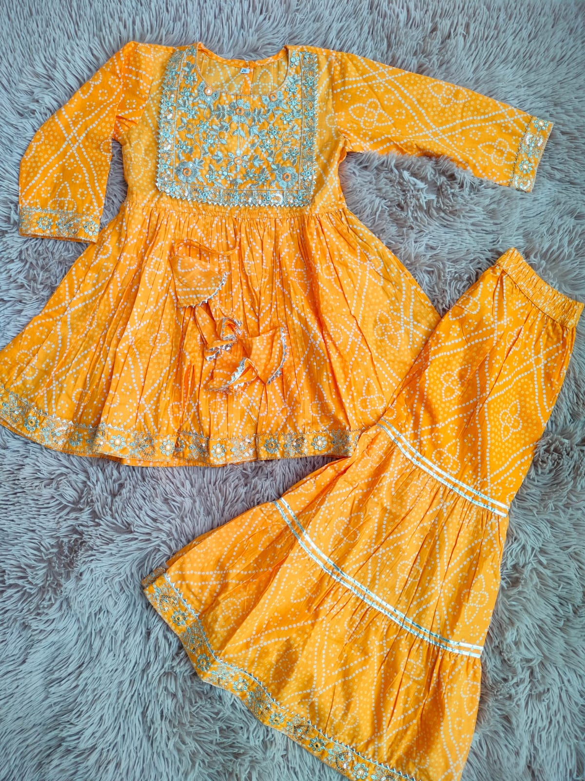 cotton floral panel lahenga set - Image 3